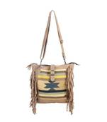 Vintage Dari Fabric Sweep leather Shoulder Bag