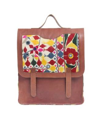 Vintage Gujrati parda demir leather Laptop Bag 1
