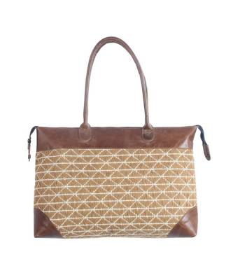 Vintage Dari Fabric Sweep leather Hand Bag 1