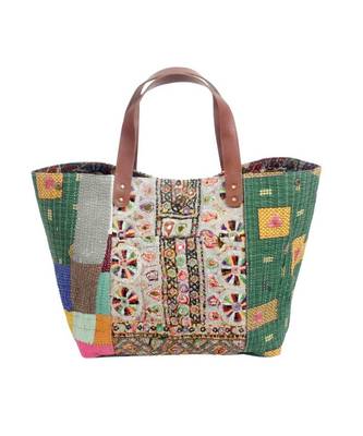 Vintage Pakisthani choli Sweep leather Hand Bag 1