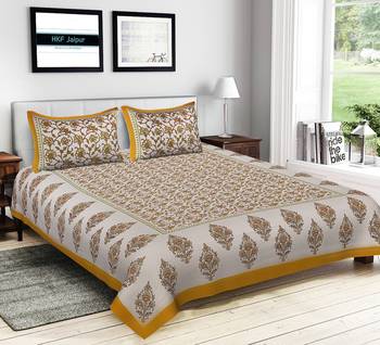 Handmade Animal Design Pure Cotton Bed Sheet And Two Zipper Pillows Cover With Side Stitching ( Size 93 X 108 ) 1
