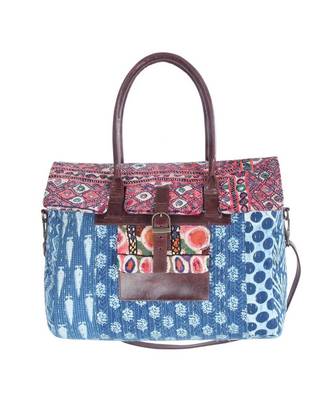 Vintage Dari Fabric Sweep leather Hand Bag 1