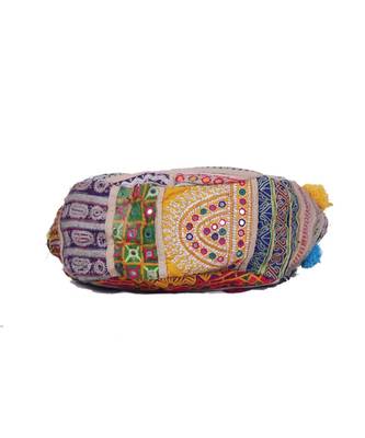 Indian Handmade cotton  White zari work  Bag 5