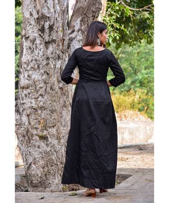 black hand print silk kurtis 2