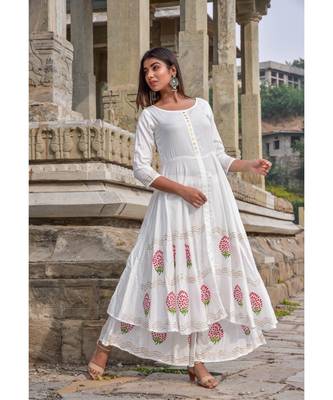 white hand print silk kurta sets 3