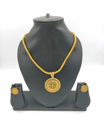 Gold Plated Copper Pendant Necklace Sets 1