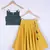 Girl Green Blouse And Yellow Lahenga Choli Set For Kids