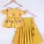 Girls Brocade Silk Yellow Lahenga Choli Set