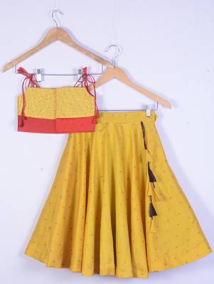 Girl Yellow Designer Lahenga Choli Set 2