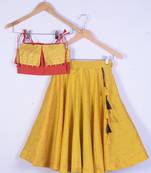 girl yellow designer lahenga choli set 