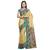 Yellow printed crepe saree with blouse