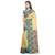 Yellow printed crepe saree with blouse