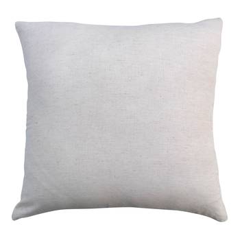 Reme  Embroidered Cotton Beige And White Single Cushion Cover 2