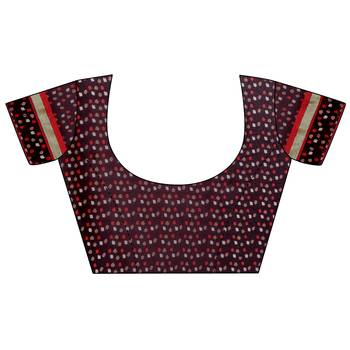 Coffee printed georgette saree with blouse 4