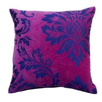Reme  Embroidered Pink Velvet Single Cushion Cover 1