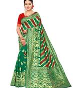 Green Woven art silk  Saree With Blouse