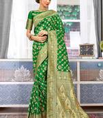 Green Banarasi Silk Woven Work Traditional Saree