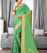 Green Banarasi Silk Woven Work Traditional Saree