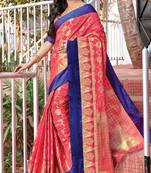 Pink Silk Jacquard Traditional Saree