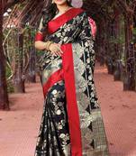 Black Silk Jacquard Traditional Saree