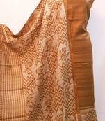 brown Matka Silk Handloom Unstitched Suit Fabric