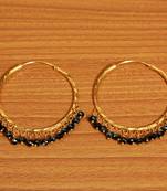 Black Crystal Gold Look Big Hoops