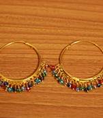 Multicolour Gold Look Crystal Hoops