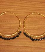 Black Crystal Gold Look Hoops