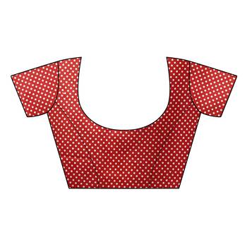 Red Printed Art Silk Saree With Blouse 4