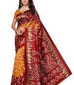 Yellow Printed Art Silk Saree With Blouse