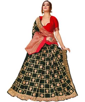 Black Woven Banarasi Saree With Blouse 2