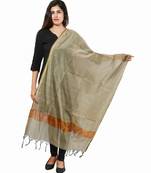 Copper Banjara India Banarasi Solid Cotton Silk Dupatta