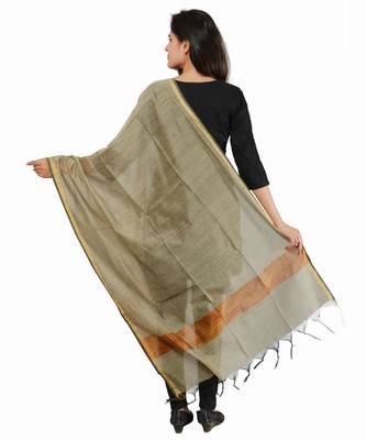 Copper Banjara India Banarasi Solid Cotton Silk Dupatta 3