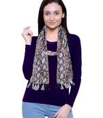 brown printed Polyester scarf