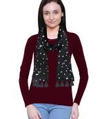 black printed Polyester scarf