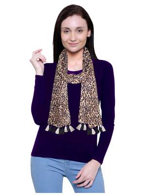 peach printed Polyester scarf 1