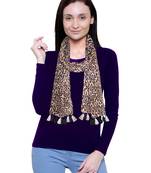 peach printed Polyester scarf