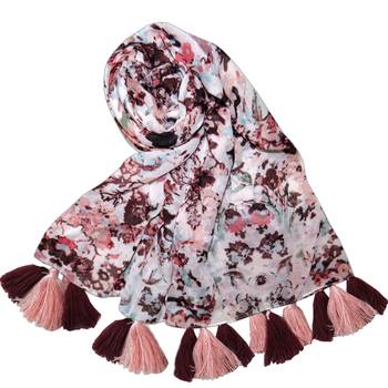 brown printed Polyester scarf 2