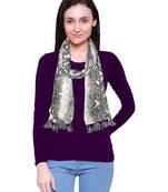 cream printed Polyester scarf