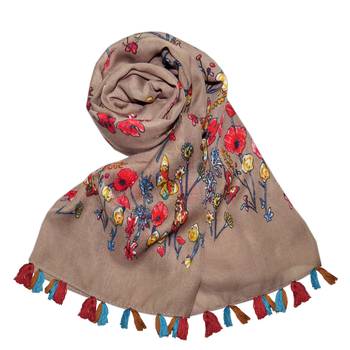 brown printed Polyester scarf 2