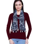 blue printed Polyester scarf