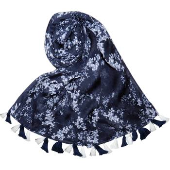blue printed Polyester scarf 2