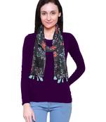 blue printed Polyester scarf