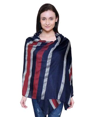 blue woven Viscose scarf 2