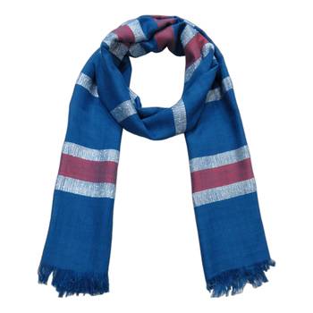blue woven Viscose scarf 1