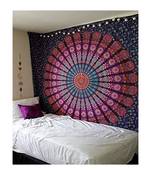 Indan 100% Cotton Queen Size Lavender Feather Mandala Tapestry