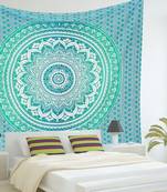 Indan 100% Cotton Queen Size Green Ombre Tapestry