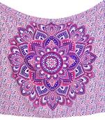 Indan 100% Cotton Queen Size Pink Flower Tapestry