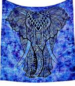 Indan 100% Cotton Queen Size Purple Boho Elephant Tapestry