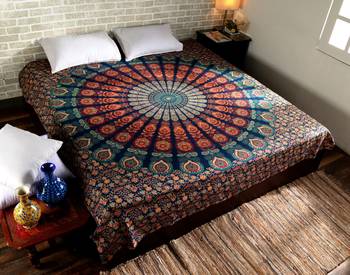 Indan 100% Cotton Queen Size Orange COR Tapestry 1